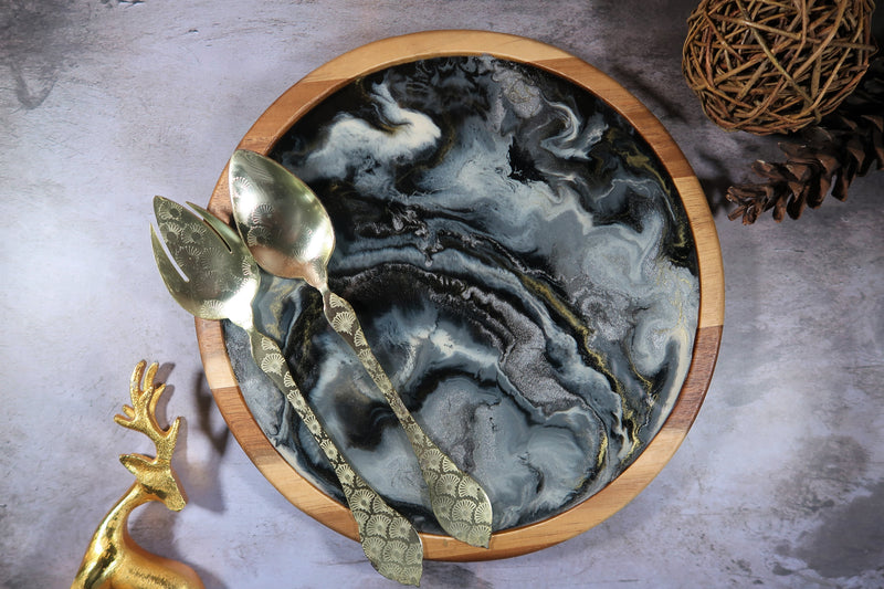Into The Darkness - Handcrafted Resin Art Serving Tray