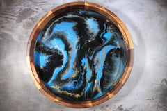 Handcrafted Resin Art Acacia Wood Serving Tray