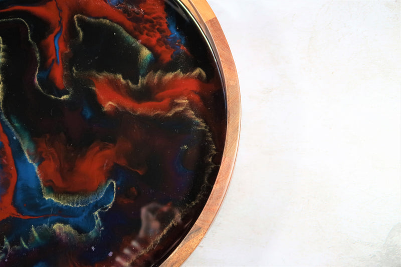 Into The Darkness - Handcrafted Resin Art Serving Tray