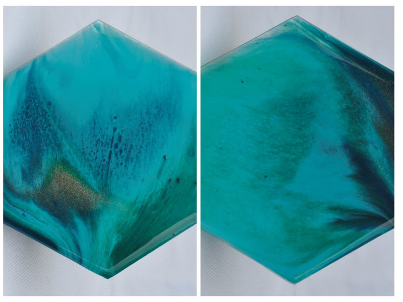 Teal - Handcrafted Resin Art Coasters