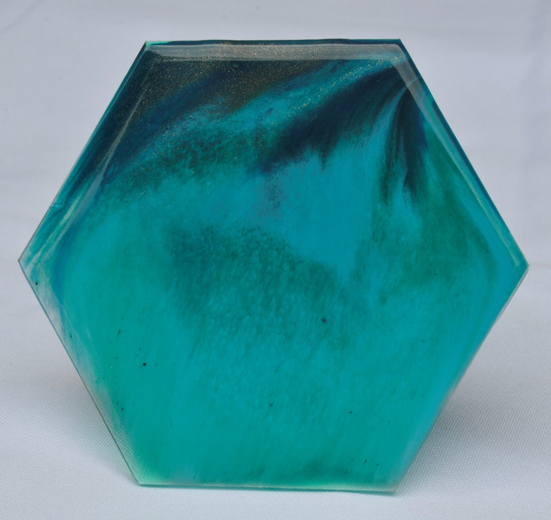 Teal - Handcrafted Resin Art Coasters